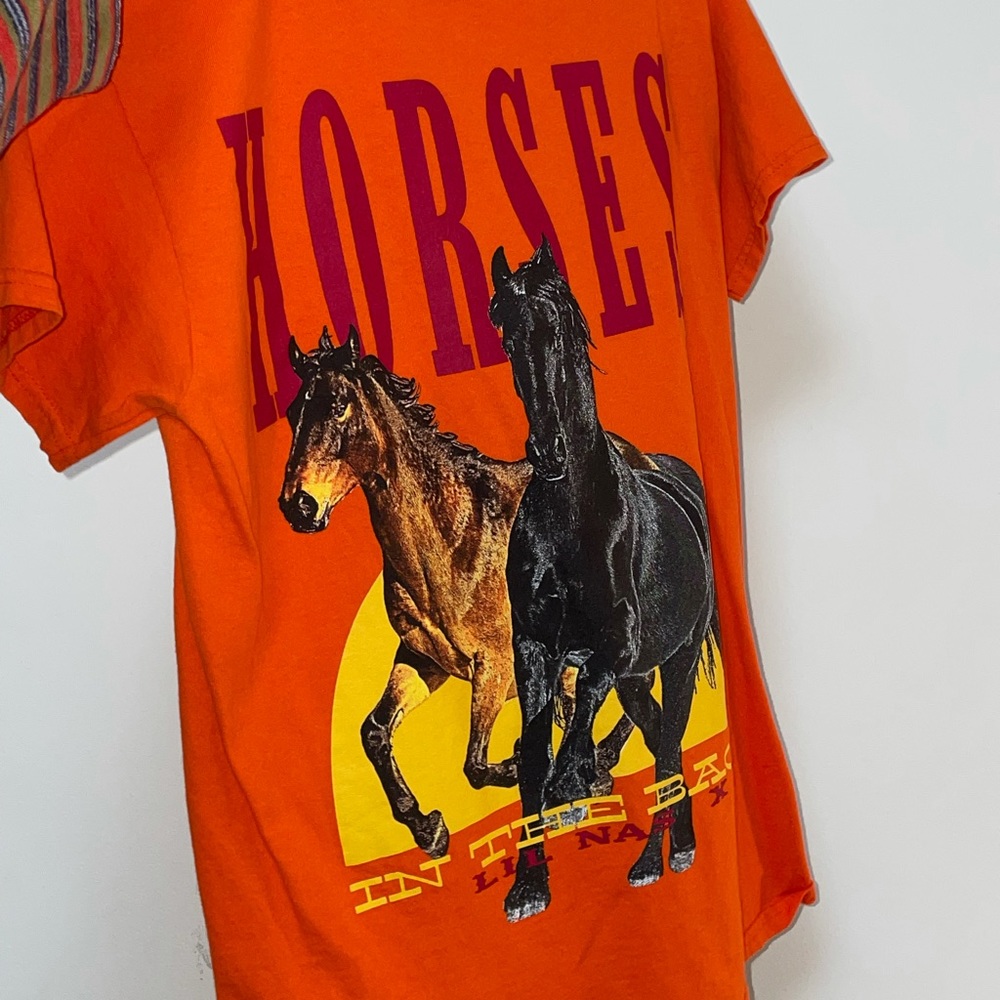 Lil Nas X horses in the back western t shirt